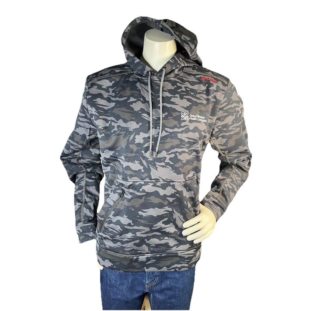SIMMS CX Hoody Men Sz L Softshell Fleece Jacket Ghost Camo Pull Over NWT